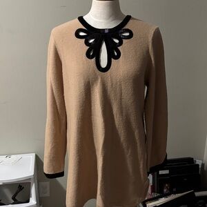 Tory Burch Tan Tunic with Black Detailing